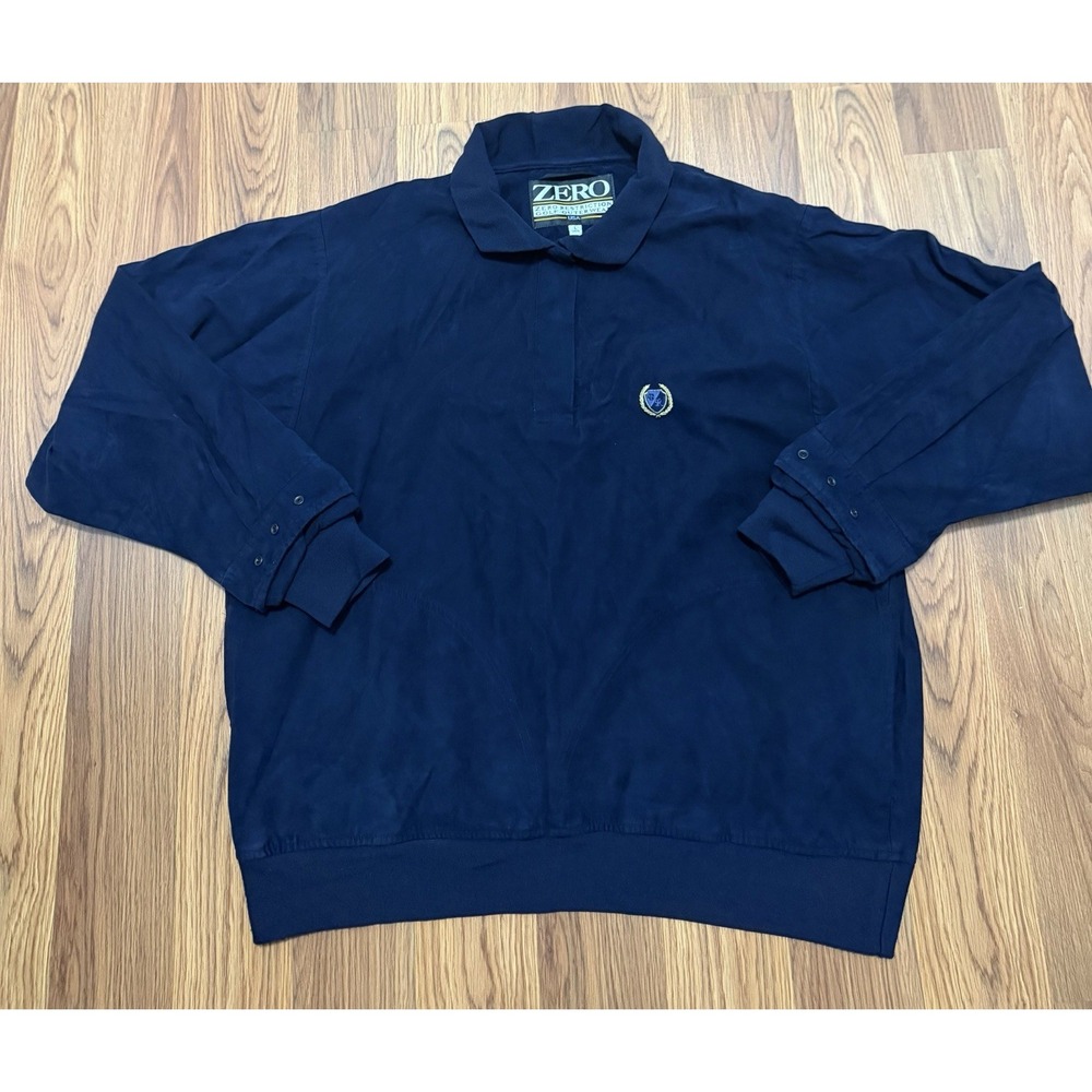 Zero Restriction Golf Pullover Wind Shirt Women Large Navy Made USA